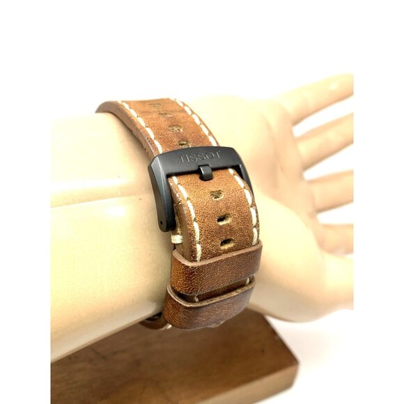 Tissot Men's Watch Swiss Quartz Chronograph 45mm Brown Leather T1166173605700 - Picture 12 of 16